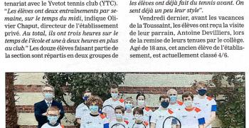 Douze nouvelles recrues pour la sectionTennis