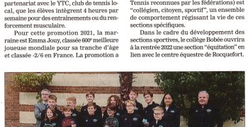 Remise des tenues de la sectionTennis