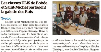 Les classes ULIS de Bobée et St Michel partagent la galette des Rois