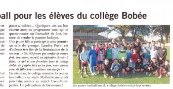 Journée football pour les élèves du collège Bobée