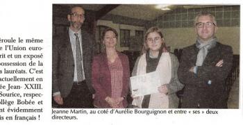 Remise des Sprachdiplom au collège Bobée