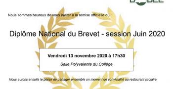 Remise des diplômes National du Brevet 