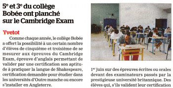 5e et 3e au Cambridge Exam