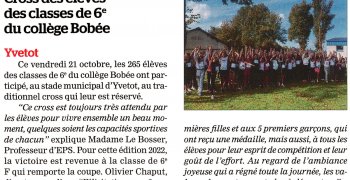 Cross des 6e du collège Bobée