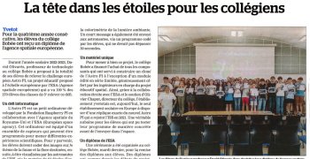 La tête dans les étoiles pour les collégiens