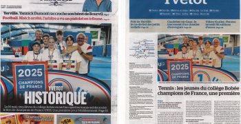 Section scolaire sportive TENNIS du collège Bobée, Championne de France UNSS 2025